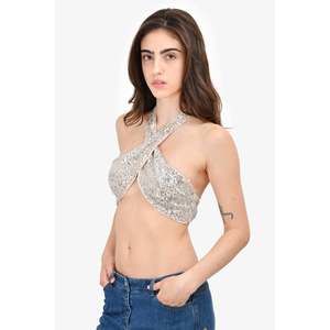 For Love & Lemons Sequin Backless Top Size XS